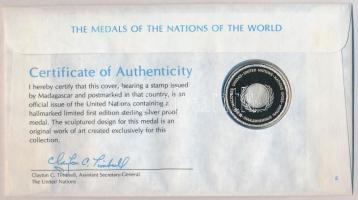 ENSZ 1981. "A Világ nemzeteinek emlékérmei - Madagaszkár" Ag emlékérem (15g/0.925/32mm) me...