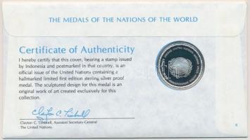 ENSZ 1981. "A Világ nemzeteinek emlékérmei - Indonézia" Ag emlékérem (15g/0.925/32mm) megc...