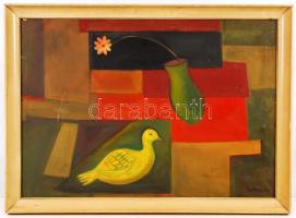 Bartha jelzéssel: Csendélet madárral. Olaj, vászon, keretben, 58×78 cm