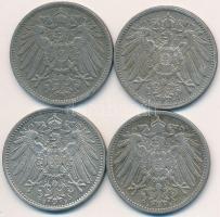 Német Birodalom / Császárság 1904F-1905A-1907A-1912E 1M Ag (4x) T:2,2-
Germany / Empire 1904F-1905A-...
