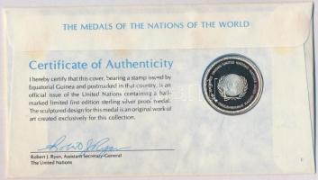 ENSZ 1979. "A Világ nemzeteinek emlékérmei - Egyenlítői Guinea" Ag emlékérem (15g/0.925/32...