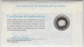 ENSZ 1978. "A Világ nemzeteinek emlékérmei - Chile" Ag emlékérem (15g/0.925/32mm) megcímze...