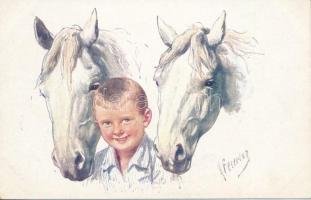 Horses, boy, B.K.W.I. 192-1. s: Feiertag