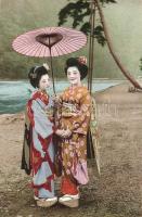 71 db régi, érdekes japán képeslap: városképek, tájképek, vallással kapcsolatos lapok, katonai és fo...