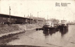 Zimony, Zemun; Duna-part / riverside, ships; N. Lőwy, Zemun (fl)