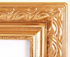 Restaurált antik fa keret, újszerű állapotban, gazdagon díszített, belső méret: 51,5×69,5 cm, külső ...