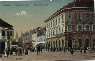 Versec, Városház utca, Hitelbank, Győri Mór üzlete, hotel / Town hall street, bank, shop, hotel (EK)