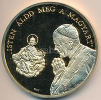 Bognár György (1944-) 1991. "II.János Pál pápa látogatása - Debrecen" aranyozott piefort e...