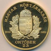 Bognár György (1944-) 1989. "1956-1989 Magyar Köztársaság Emlékérem" aranyozott nagyméretű...