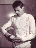 Borlai György vívó fotója, saját kezű aláírásával