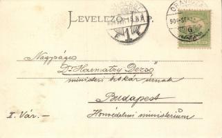 Oravica, Krassova, Montanbahn, tunnel / Dr. Harmatzy Dezső miniszteri titkárnak címzett képeslap, We...