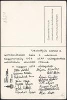 1981 A Magyar Labdarugó Válogatott tagjainak nyomtatott aláírása képeslapon