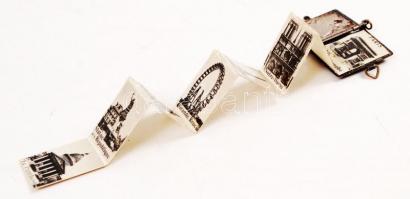 1924 Párizs, mini leporelló kinyitható fém borítással, 8 db képpel /
mini leporello with 8 pictures