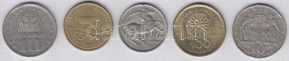 Görögország 1959-1994. 10D-100D (5xklf) T:vegyes Greece 1959-1994. 10 Drachmai - 100 Drachmes (5xdiff) C:mixed