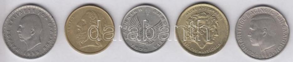 Görögország 1959-1994. 10D-100D (5xklf) T:vegyes
Greece 1959-1994. 10 Drachmai - 100 Drachmes (5xdif...