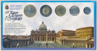Vatikán 1995-1998. 50L-1000L 5db klf névértékű érmés lap bélyeggel T:1
Vatican 1995-1998. 50 Lire, 1...