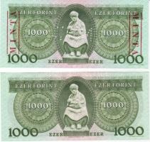 1983 1000 Ft "B" forgalmi T:I + 1000 Ft "B" minta fny. + perf. T:I- (nyomáscsíkk...