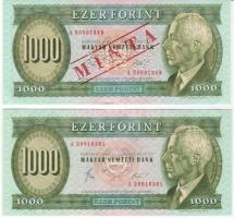 1983 1000 Ft "A" forgalmi T:I + 1000 Ft "A" minta fny. + perf. T:I
