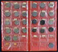 Hobbi osztrák-magyar fémpénz gyűjtemény fillérekkel műbőr tokos éremberakó albumban T:vegyes