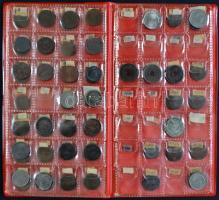 Hobbi osztrák-magyar fémpénz gyűjtemény fillérekkel műbőr tokos éremberakó albumban T:vegyes