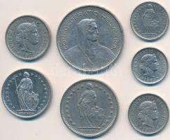 Svájc 1964-1980. 5r-5Fr (7xklf) T:vegyes
Switzerland 1964-1980. 5 Rappen - 5 Franc (7xdiff) C:mixed