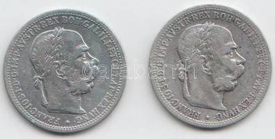 Ausztria 1901-1902. 1K Ag (2x) T:vegyes Austria 1901-1902. 1 Corona Ag (2x) C:mixed