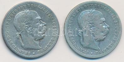Ausztria 1897-1898. 1K Ag (2x) T:vegyes Austria 1897-1898. 1 Corona Ag (2x) C:mixed