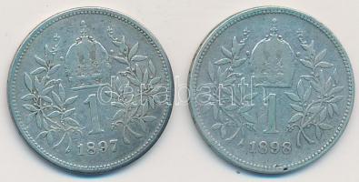 Ausztria 1897-1898. 1K Ag (2x) T:vegyes
Austria 1897-1898. 1 Corona Ag (2x) C:mixed