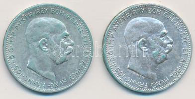 Ausztria 1912-1913. 1K Ag (2x) T:vegyes Austria 1912-1913. 1 Corona Ag (2x) C:mixed