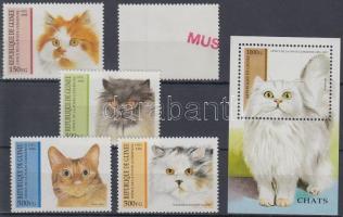 Macskák sor + blokk MINTA, Cats set + block MUSTER (SAMPLE)