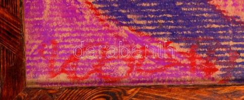 Németh Miklós (1934-2012): Női fej. Kréta, papír, jelzett, üvegezett keretben, 42×24 cm