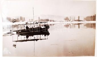 cca 1950-1960 Árokay József: Tükörsima a Duna, 18x30 cm