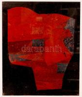 Somlai Vilma (1938-2007): Házrészlet. Olaj, papír, hátán művész pecséttel, üvegezett keretben, 30×36...