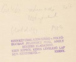 1929 Kerny István (1879-1963): Hortobágyi csikós számadó, a két legényével, pecséttel jelzett vintag...