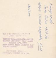 1929 Kerny István (1879-1963): Tura (pest m.) Dinnye szedés, pecséttel jelzett vintage fotó, felirat...