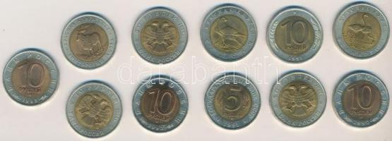 Szovjetunió/Oroszország 1991. 5R (2xklf) + 10R + 1992-1994. 10R-50R "Vadvilág" (8xklf) T:1-,2 Soviet Union/Russia 1991. 5 Rubles (2xdiff) + 10 Rubles + 1992-1994. 10 Rubles - 50 Rubles "Wildlife" (8xdiff) C:AU,XF