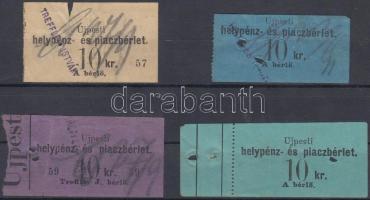 Újpest ~1920. Újpesti helypénz-és piacbérlet 10Kr + 10Kr + 10Kr + 40Kr bérlő nevével T:III