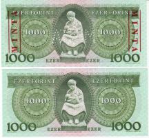 1993 1000 Ft "E" forgalmi T:I- (nyomáscsíkkal) + 1000 Ft "E" minta fny. + perf. ...