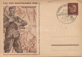 Tag der Briefmarke 1942, Organisation Todt, NS propaganda, Ga. So. Stpl (EK)