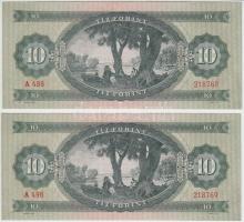 1949. 10Ft (2x) egymás utáni sorszámmal T:I