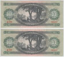 1962. 10Ft (2x) egymás utáni sorszámmal T:I