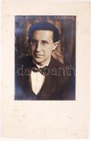 cca 1910-1920 Pécsi József: Dr. Kovács Sándor portréja, pecséttel jelzett, vintage fotó, képméret 15x11 cm, karton 25x16 cm