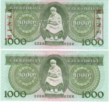 1992 1000 Ft "D" forgalmi T:I- (nyomáscsíkkal) + 1000 Ft "D" minta fny. + perf. ...