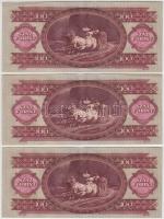 1968. 100Ft (3x) egymás utáni sorszámmal T:II