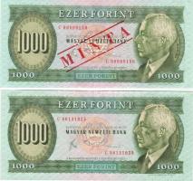 1983 1000 Ft "C" forgalmi T:I + 1000 Ft "C" minta fny. + perf. T:I- (nyomáscsíkkal)