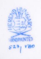 Herendi Viktória mintás falióra, kézzel festett, jelzett, hibátlan, quartz szerkezettel, d:27,5 cm /...