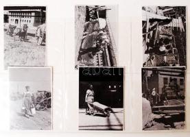 Fotó; cca 1950-1955 Ék Sándor (1902-1975): Épül Sztálinváros, jelzetlen vintage képriport, a szerző hagyatékából, 6 db fotó, 6x8 cm