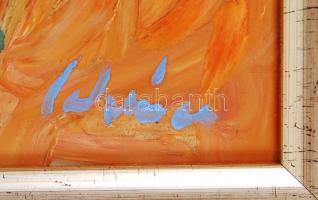 Schéner Mihály (1923-2009): Csendélet. Olaj, farost, jelzett, keretben, 70×50 cm