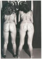 1994 Újévi jókívánság, erotikus fotó, 12x9 cm / erotic photo