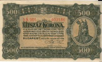 1923 500K "Magyar P.Ny." T:II